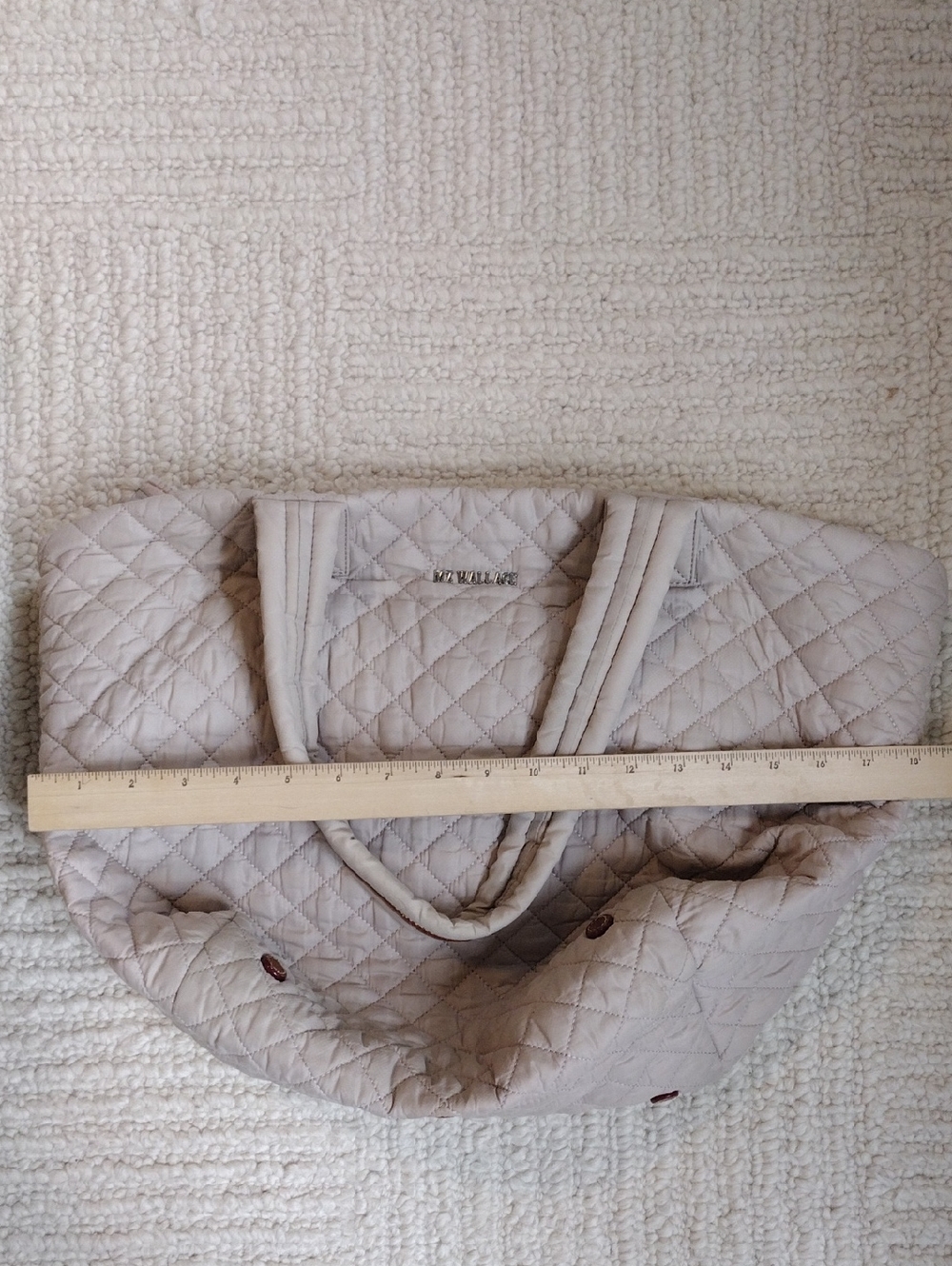MZ Wallace Quilted Beige Tote Bag with Top Handle - Picture 8 of 8